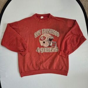 Vintage Trench San Francisco 49ers Sweatshirt XL Faded‎ Distressed 1980's USA